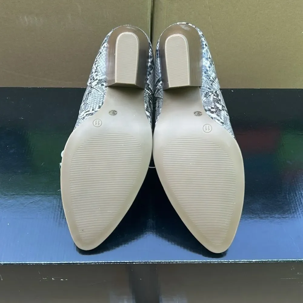 A.N.A Ullman Chelsea Snakeskin Ankle Booties